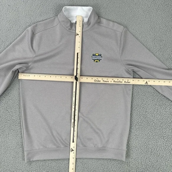 Johnnie-O Michigan Wolverines 2023 National Champs 1/4 Zip Men Medium Grey - Picture 6 of 16